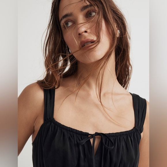 Madewell Women’s Square-Neck Midi Dress NO103 Size 6 In True Black NWT - Picture 3 of 5